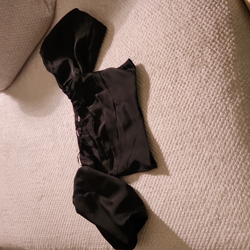 Black satin top